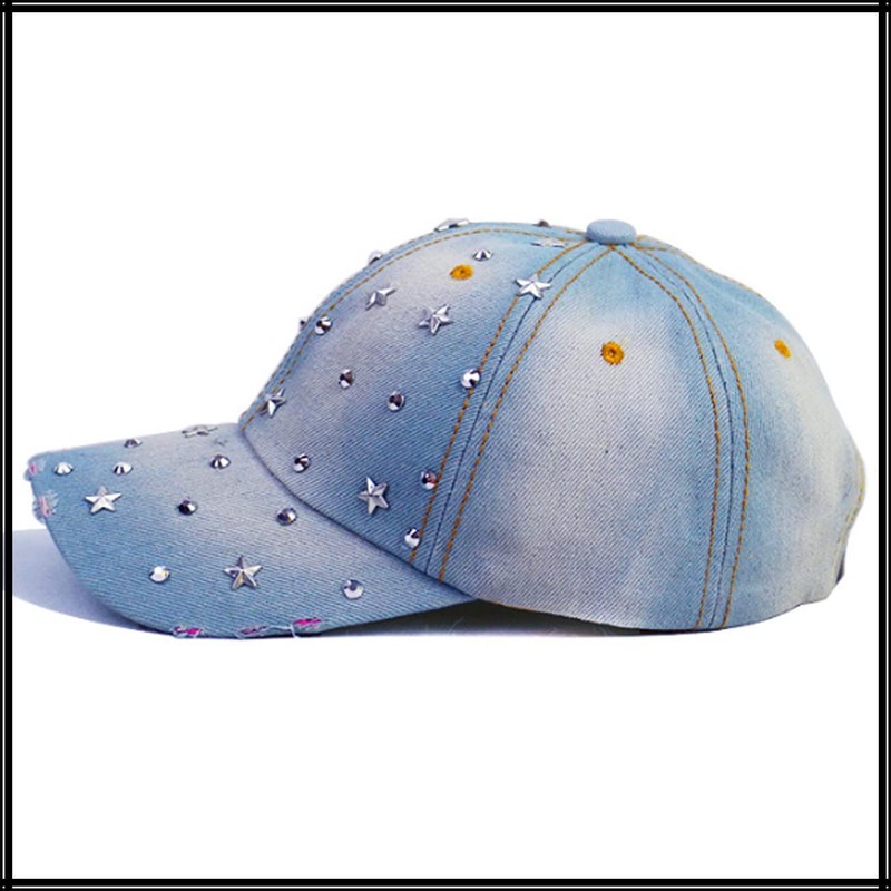 White Fang CA665 Women's Destroyed Star Pattern Hat, Sports, Running,