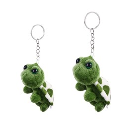 Leadigol 2PCS Cartoon Mini Turtle Shape Plush Keychain, Cute Animal Keychain Pendant Plush Keychain Charms Bag Pendant for Women Men