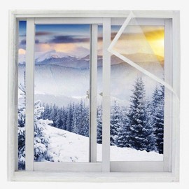 DIY Easy-Install Window Draft Blocker Film with Velcro - Super Strong, Energy Saving (Up to 22 Sizes) Draft-Proof Film (180X200)