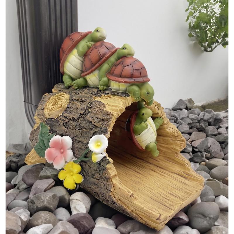 Euiroet Funny Turtle Gutter Downspout Extender Statue, Outdoor Decor Sculpture