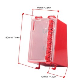 Lockout Tagout Group Lock Box, Portable Wall Mount Group Lock 8 Hole Key Station with Transparent Panel, Lockout Tagout Lock Box, Safety Padlock Box, Red Lock Box
