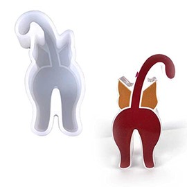 Duawenki Cat's Back Shape Car Freshie Silicone Mold for Making Soap Aroma Beads Car Freshie Candle Pendant Resin