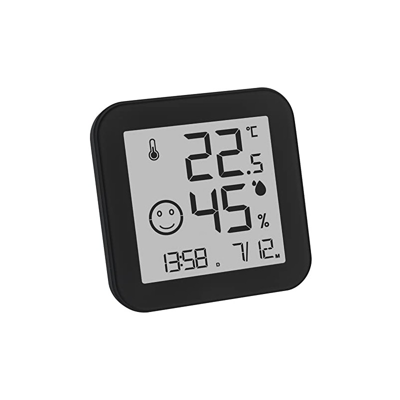 TFA Dostmann Digital Thermo-Hygrometer Black & White 30.5054.01, E-Ink Display,