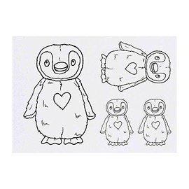 4 x 'Penguin Love' Temporary Tattoos - Water Resistant, Skin-Safe, Non-Toxic Transfers, Mixed Sizes (TO00002539)
