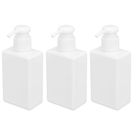 Dispensador de Jabon Baño, 3 Piezas 150ml Botellas de Plástico con Bomba Dispensador de Loción Cuadrado Llenable, Botella de Bomba de Shampoo Vacía pa