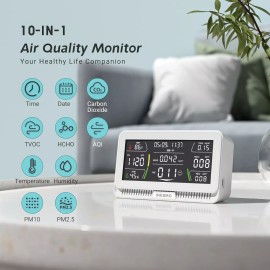 Inkbirdplus CO2 Monitor Air Quanlity Detector 10-in-1 Co2, HCHO, AQI, PM2.5 PM10