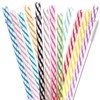 Dakoufish 12 Piece 7 Inch Reusable Plastic Thick Drinking Straws