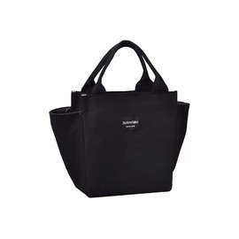 [SEYIXU] Mini Tote Bag for Women, Small Canvas Tote Bag, Compact Adult Size, Cute, Stylish, Lightweight, Functional, Easy to Use, Lunch Bag, Commuting Bag, Mother's Bag, Handbag (A/Black)