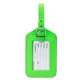Lewis N Clark ID20GRNHT Rectangular Neon Luggage Tag - Green