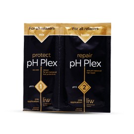 LIW pH Plex Relaxer Steps 1 & 2 Protect & Repair - Hair Care Treatment - Use with Home Hair Relaxer Products - Salon Quality Professional Results at Home - 1 Sachet of Steps 1 & 2