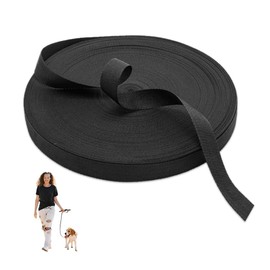 GIDWRIY Nylon Webbing Tape, 10 mm x 10 m, Black Fabric Tape, Fabric Tape, Textile Tape for Fabric, Tensioning Strap, Lashing Strap, Straps for Material Transport, Bag Strap for DIY Dog Collar
