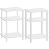 TUTOTAK Set of 2 End Table, Side Table, Nightstand, 3-Tier