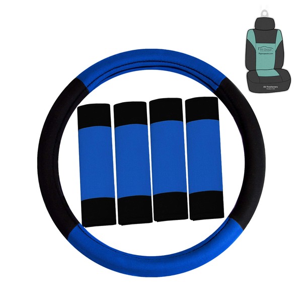 FH Group FH2033 Modernistic Steering Wheel Cover and Seat Belt
