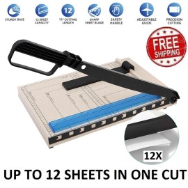 Paper Cutter,Paper Trimmer with Guard,12" Cut Length Guillotine Paper Cutter