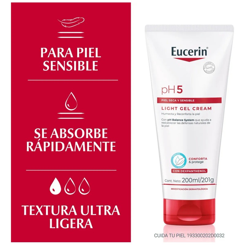 Eucerin pH5 Light Crema-Gel 200 ml Hidrata Piel Seca y