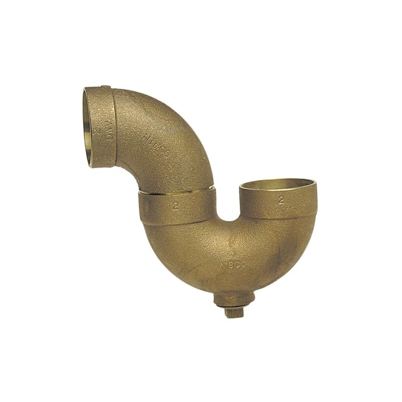 Nibco DWV P-Trap with Clean Out, Cast Bronze