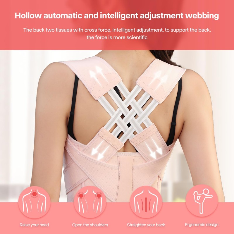 NormXinRui Adjustable Back Posture Belt, Posture Corrector for Women and