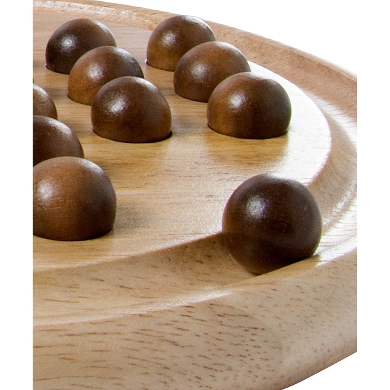 Engelhart - Hübsches Solitärspiel Englisch, 33 Löcher, Holz 23 cm