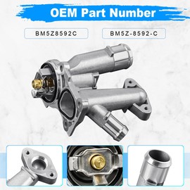 WMPHE Aluminium Engine Coolant Thermostat Housing Compatible with 2013-2016 Ford Escape 2014-2016 Transit Connect 2014-2019 Fiesta 2014 Fusion, Replacement for BM5Z8592C BM5Z-8592-C