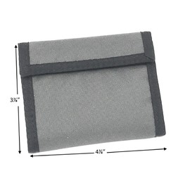 Rainbow of California RFID Credit Card Bifold Hook & Loop Wallet. Made in USA (Smoke w/Black Trim)