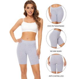 POKARLA 4 Pack Women's Cotton Underwear Boxer Shorts Anti Chafing Bike Shorts Boyshorts Panties Regular & Plus Size