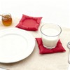 Alxjejo Red Cup Coaster Mat, Spill-Proof Concave Design & Heat