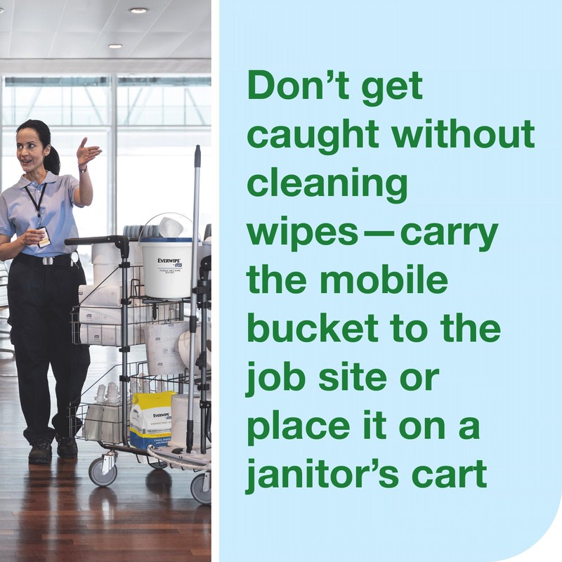 Tork Everwipe Mobile Wet Wipe Buckets White, Resealable, Bucket Compatible