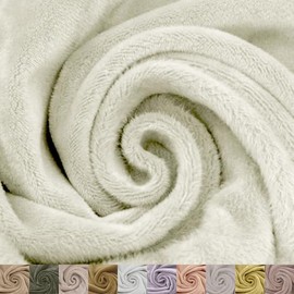 Texco Inc 63" Wide French Velour Fabric-250GSM 4-Way Stretch Poly Spandex Blend-Anti-Winkle-Apparel, Home Decor, Headbands, Drapery, Backdrops, Crafts & DIY Project, Off White 2 Yards