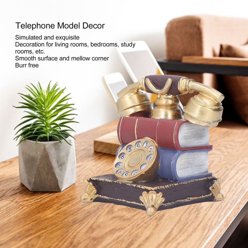 Retro Resin Telephone Model Home Study Desktop Antique Telephone Model