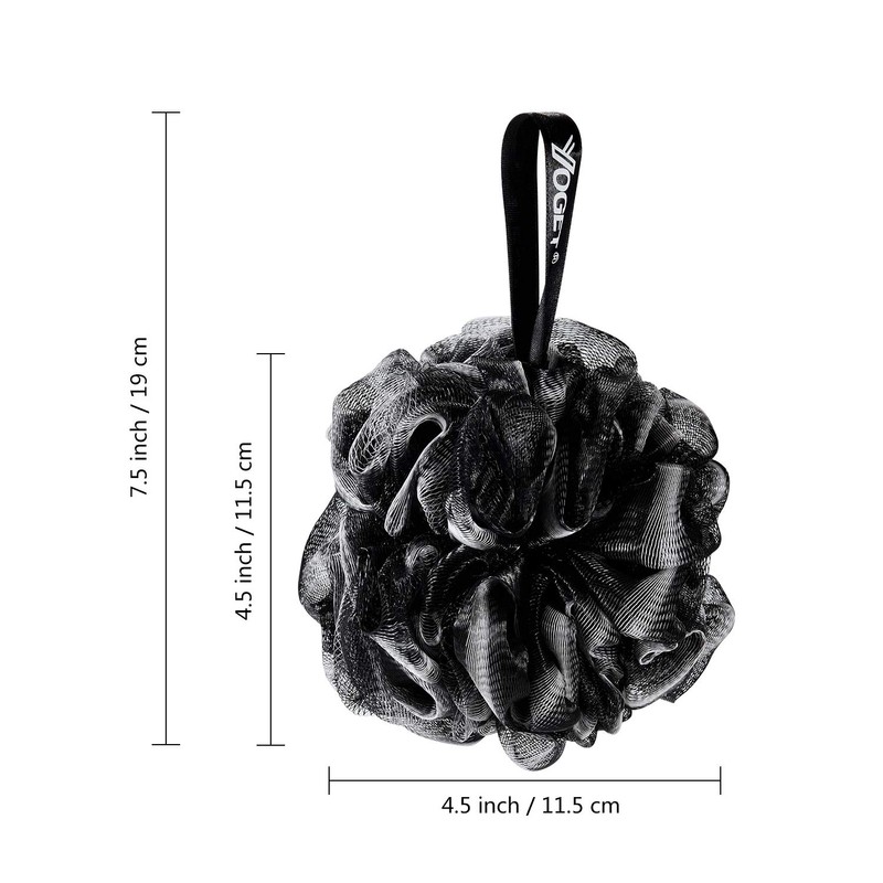 Yoget Bath Loofah Sponge, 4 Pack Black 60G Shower Mesh