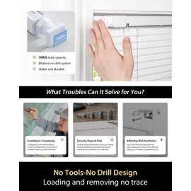 UNISHADES No Tools No Drill Cordless Mini Blinds, 100% Privacy L-Shaped Blades 1" Vinyl Blinds for Indoor Windows, for Windows Size (30" W × 36" H) Color (White)