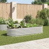 CHARMMA Garden Raised Bed Silver Galvanized Steel Large Durable,Pots &