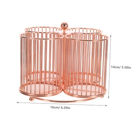 TEHAUX Desk Organizer Rose Gold Pencil Holders for Desk Cosmetics Brush Organizer Paint Brush Holders Iron