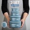 ISSEVE 12Pcs/Set Nesting Silicone Food Storage Containers with Lids, BPA