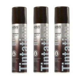 BL Kiss Tintation Temporary Color Spray Darkest Brown 2.82oz--THREE PACK