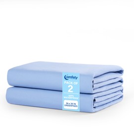 Reusable Underpads, Washable Ultra Absorbent Incontinence Bed Pads for Adults & Seniors, Protective & Durable Bedding Shield, 2 Pack