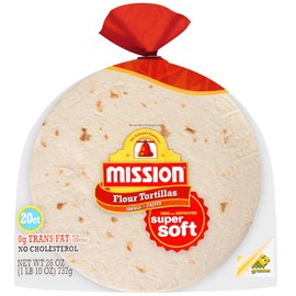 Mission, 6" Flour Tortillas, 20 Count, 26oz Bag (Pack of 2)