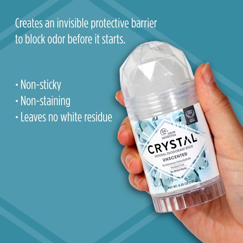 CRYSTAL Deodorant Stick (30003), Unscented, 4.25 Ounce