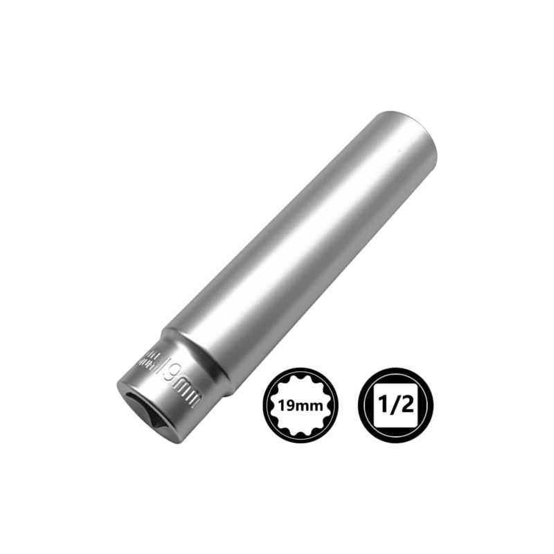 KTTOOL 19MM Deep Metric Socket 12PT - Extra Long Deep