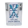 Twin Lakes Wisconsin Souvenir 2 Ounce Square Base Liquor Shot