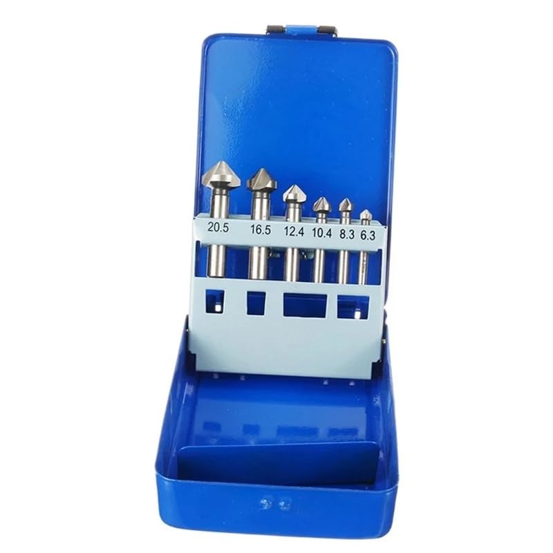 6pcs HSS 90 Degree Countersink Drill Bits Set (6.3, 8.3,