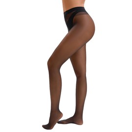 LIRASDIS Stockings for Women, 40D Sheer Tights, Mid Waist Control Top Pantyhose Hosiery (US, Alpha, Small, Regular, Regular, Black)