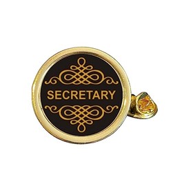 Secretary Committee Gold Plated Domed Lapel Pin Badge
