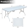 MIIUDGIG Portable 6Ft Plastic Folding Table, Heavy Duty 6ft Fold-in-Half