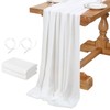 2 Pieces 27x120 Inch White Chiffon Table Runner Soft Chiffon