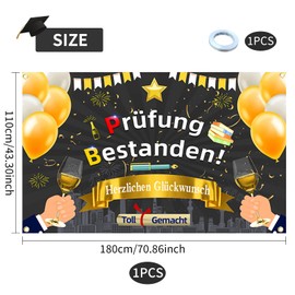 Graduation Decoration, Graduation Decoration 2024, Test Passed Graduation Decoration, 180 x 110 cm Fabric Banner Exam Passed Banner, Graduation Party Photography Background for Students, Bachelor