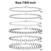 6PCS Stainless Steel Bracelets for Men Women, Silver Cuban Link