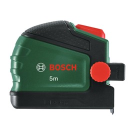 Bosch Maßband 5m mit Stifthalter (Auto-Lock; Nylonbeschichtetes Band; 22mm Breite; 2m abknickfreie Ausziehlänge; metrische Skala; hohe Genauigkeit; Zweirichtungshaken; Gürtelclip; Softgrip)