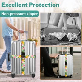Luggage Straps, 2 Pcs Luggage Straps for Suitcases Strap Suitcase Belts, Baggage Identifiers Suit Case Accessories with Buckle Nylon Adjustable Band Over Handle for Airport(04)