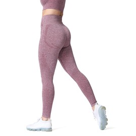 Aoxjox Women's High Waist Workout Gym Vital Seamless Leggings Yoga Pants 24'' (Wine Red Marl, Small)